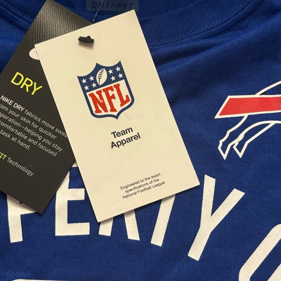 Buffalo Bills Mafia NFL Nike Dri-Fit Men’s Large L Polyester Wick Blue Shirt NWT - Picture 5 of 6
